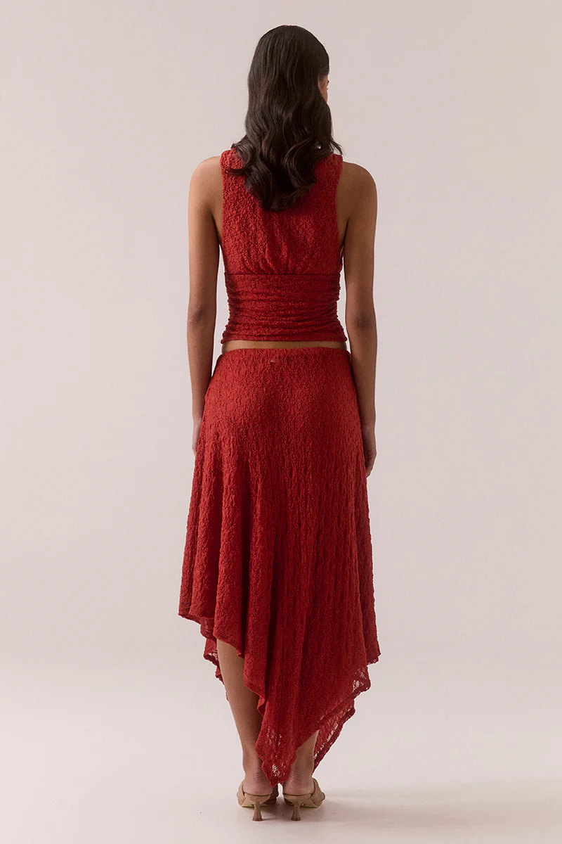AAILA LACE SKIRT - BLOOD ORANGE - Image 4