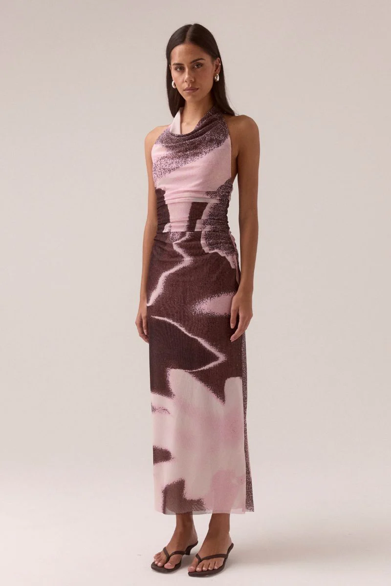 AFTERLIGHT MESH DRESS - RAISIN - Image 4