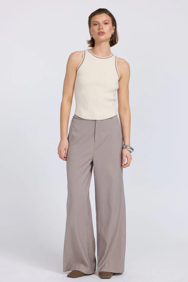 AIMEE COMBO CONTRAST CARDI - CREAM - Image 3