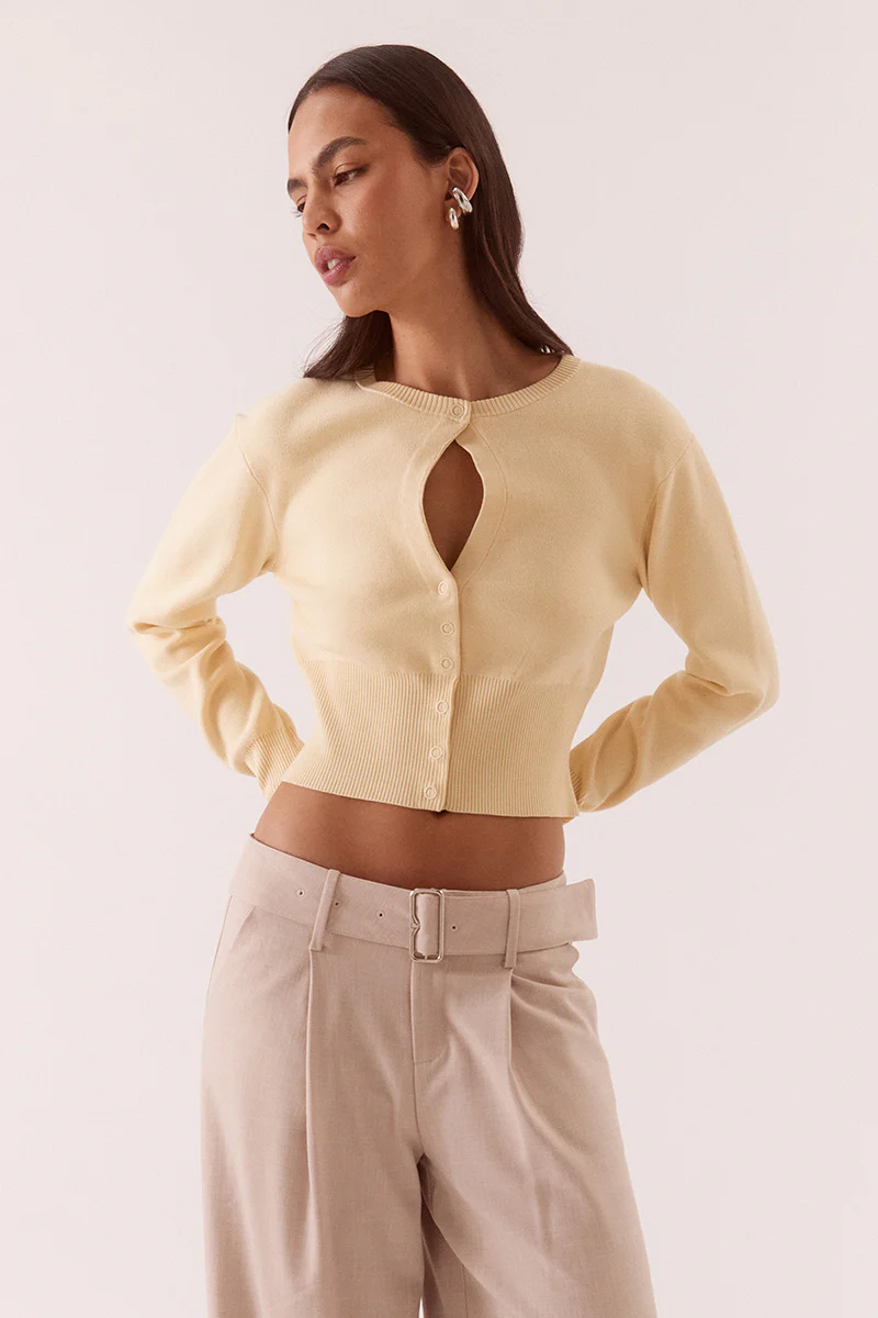 ALANI CARDIGAN - CUSTARD - Image 3