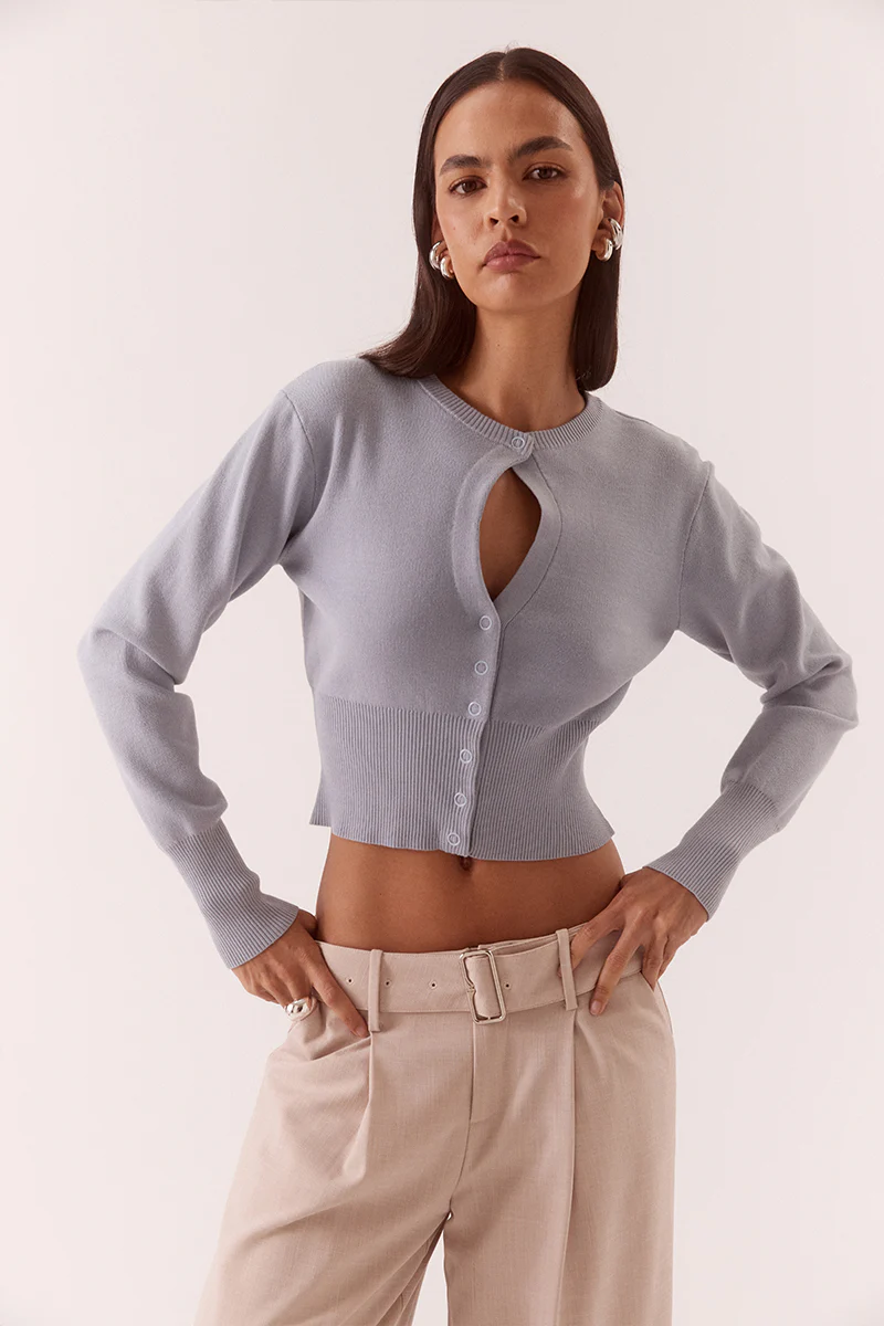 ALANI CARDIGAN - WHISPER BLUE - Image 3