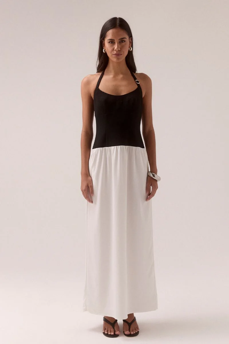 DEMI DRESS - BLACK/CHALK