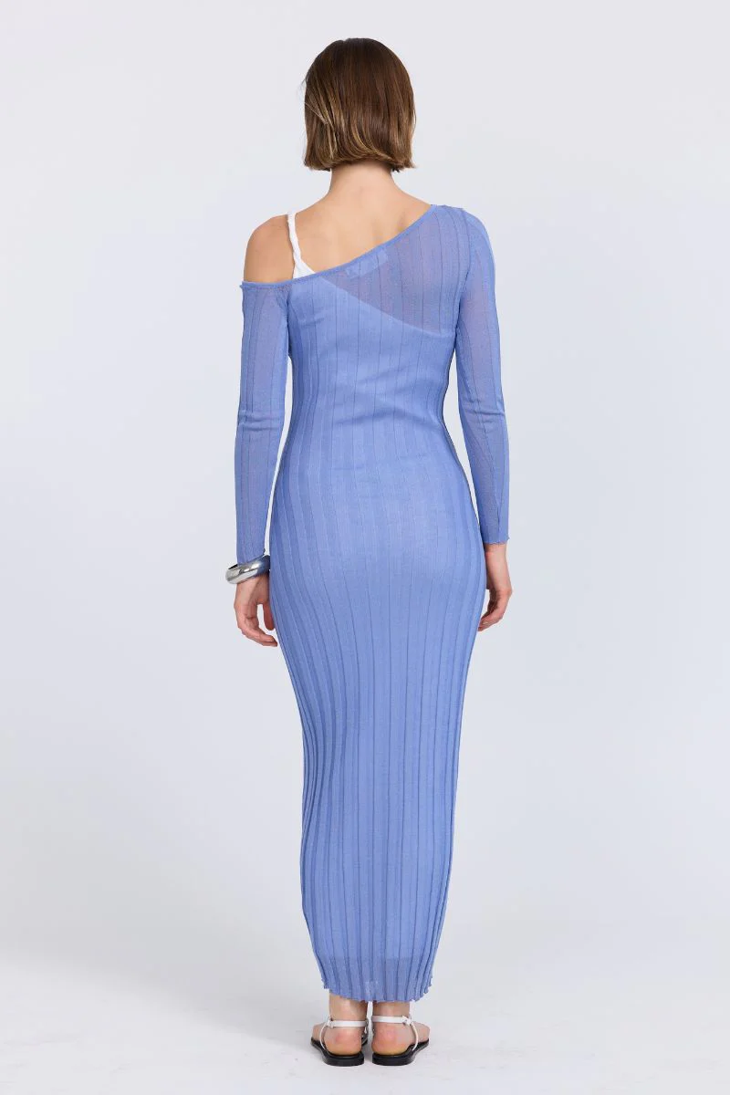 DUALITY LAYERED DRESS - PACIFIC BLUE/OFFWHITE - Image 4