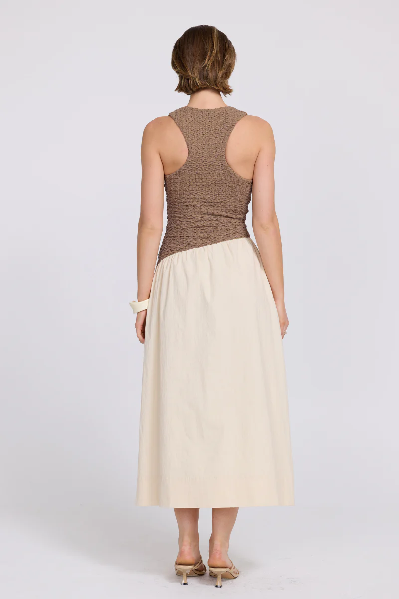 HAVEN DRESS - TAUPE/CREAM - Image 4