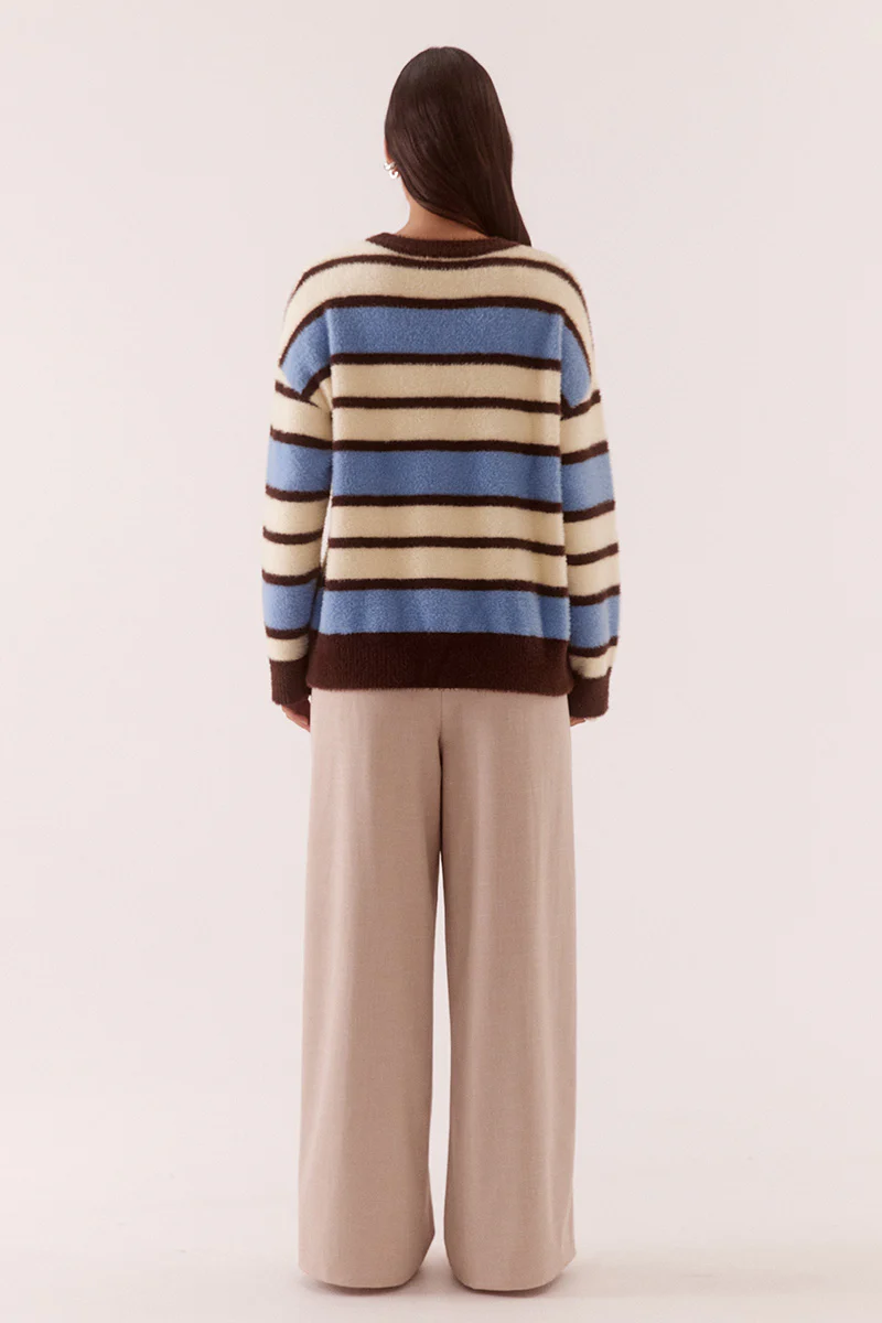 HOLLAND STRIPE CREW KNIT - BLUE/YELLOW - Image 4