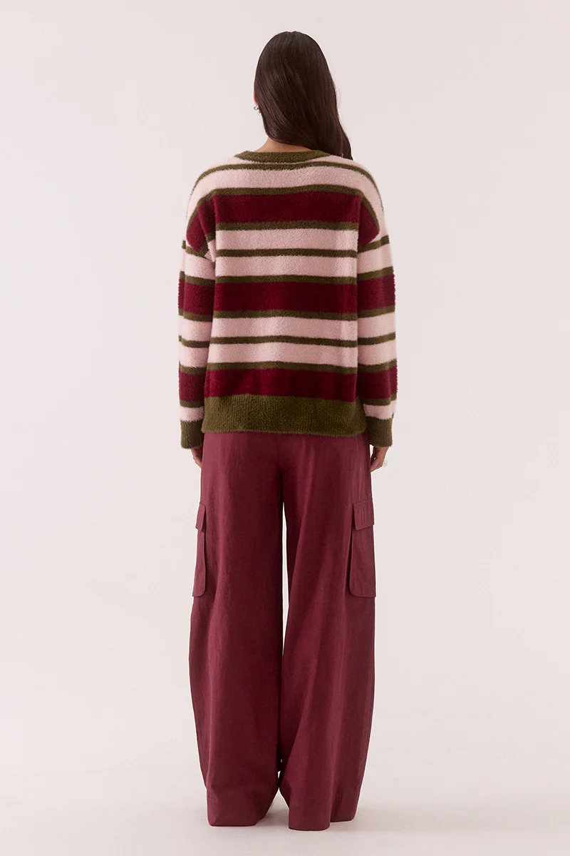 HOLLAND STRIPE CREW KNIT - PINK/PLUM - Image 4