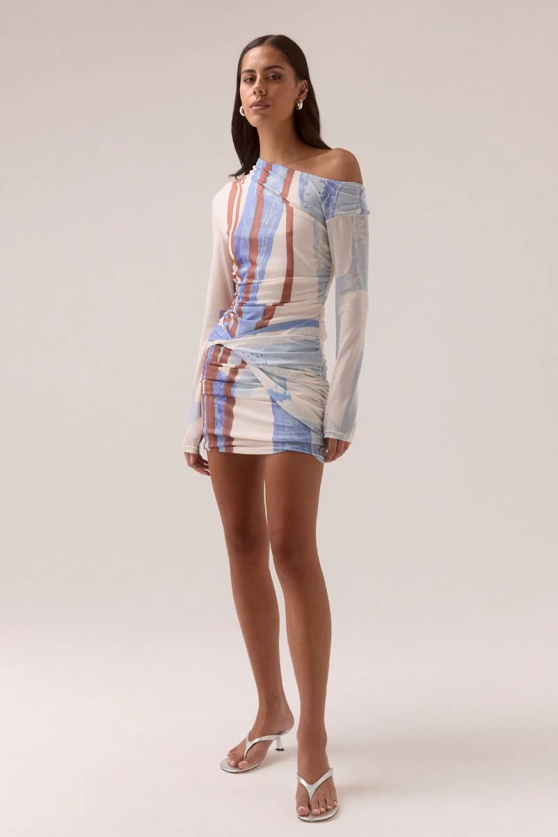HUNTER MESH MINI DRESS - BLUE SPICE - Image 3