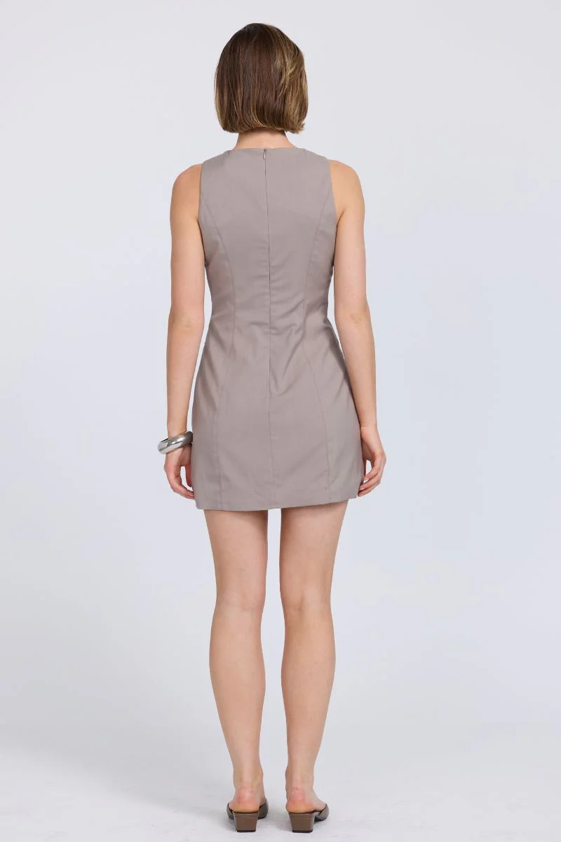 IONA MINI DRESS - TAUPE - Image 4