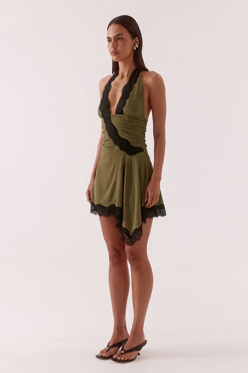 LONI MINI DRESS - OLIVE - Image 4