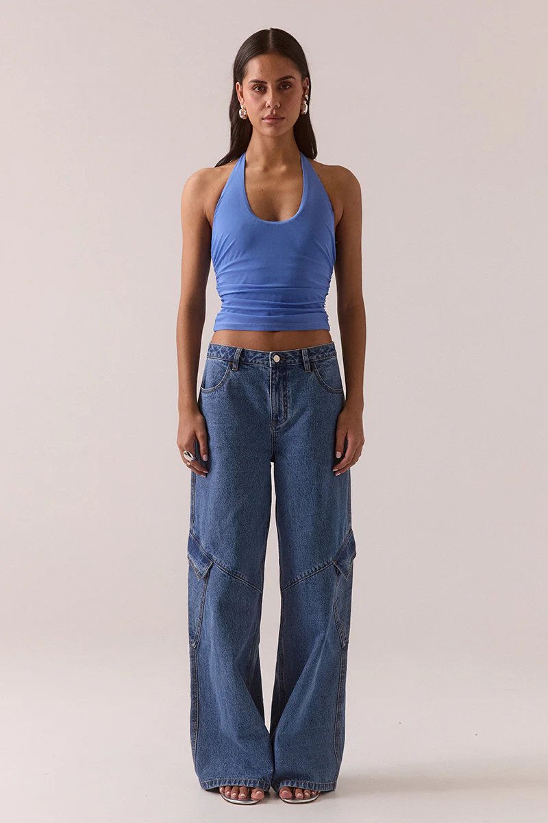 MYRIAD BOLERO HALTER TOP - CORNFLOWER - Image 2