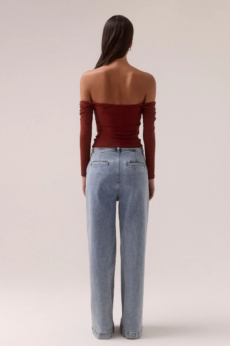 MYRIAD OFF SHOULDER TOP - CINNAMON - Image 4