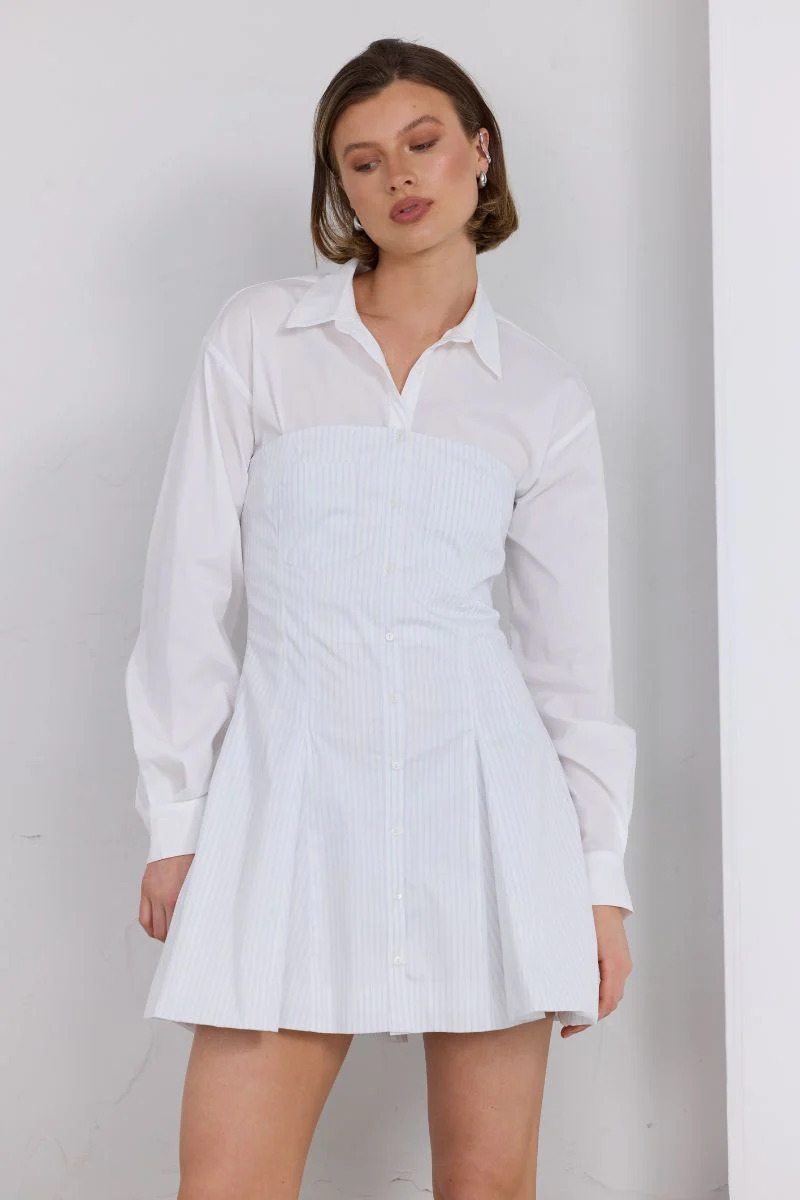 PERPETUAL SHIRT DRESS - WHITE - Image 2