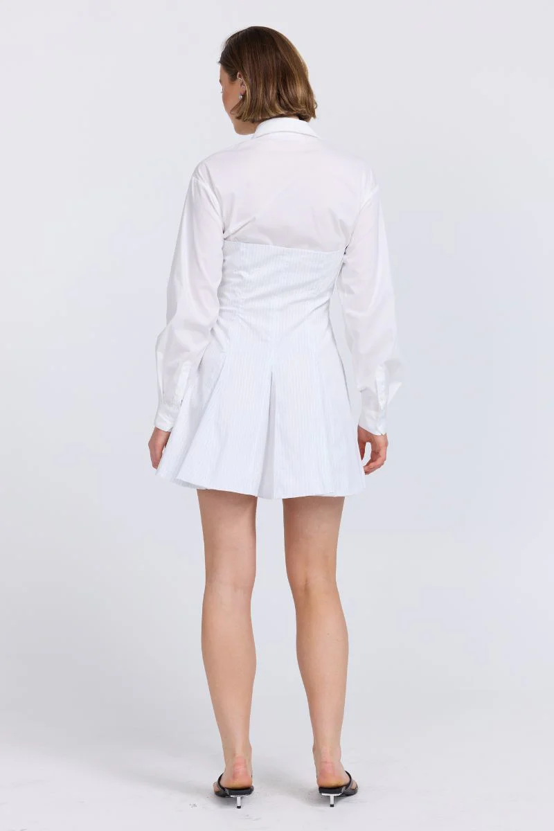 PERPETUAL SHIRT DRESS - WHITE - Image 4