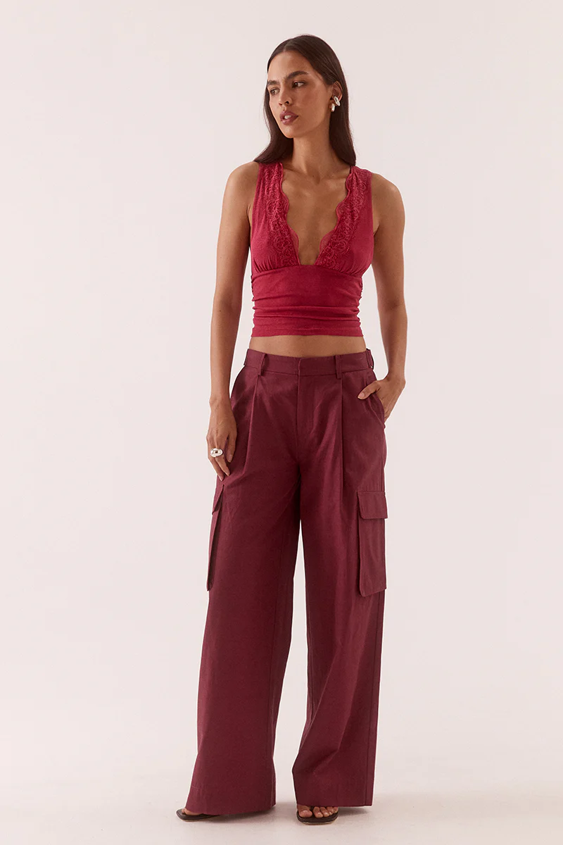 SABINE CARGO PANTS - VINO