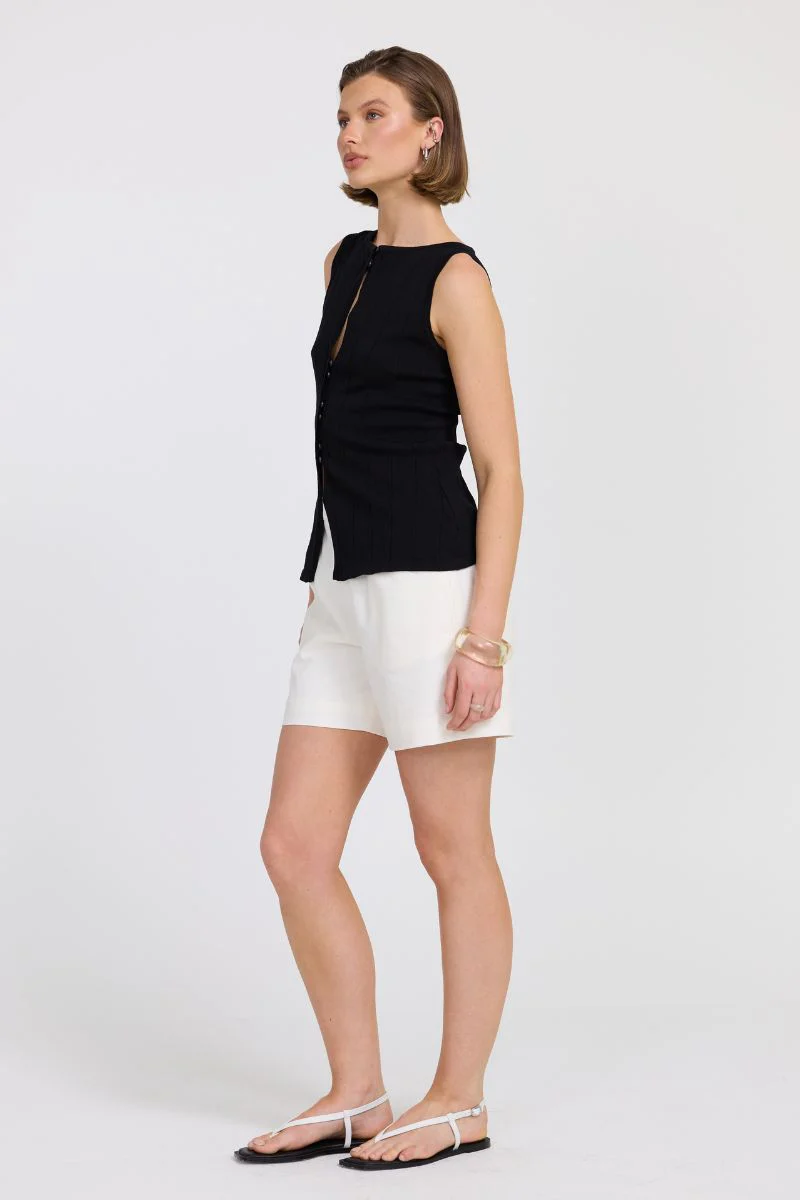 TRANQUIL KNIT TOP - BLACK - Image 3