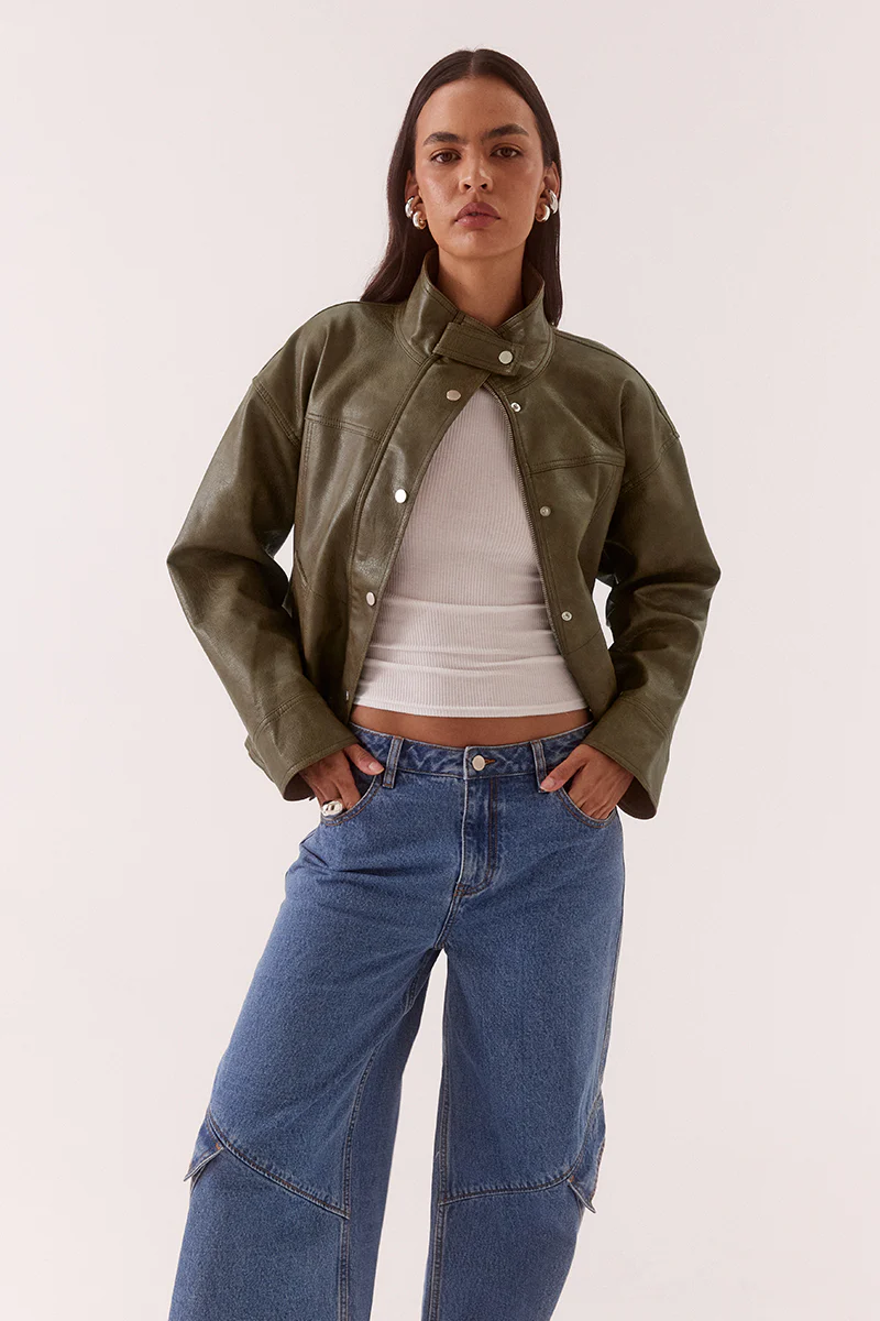 VERIN PU JACKET - KHAKI - Image 2