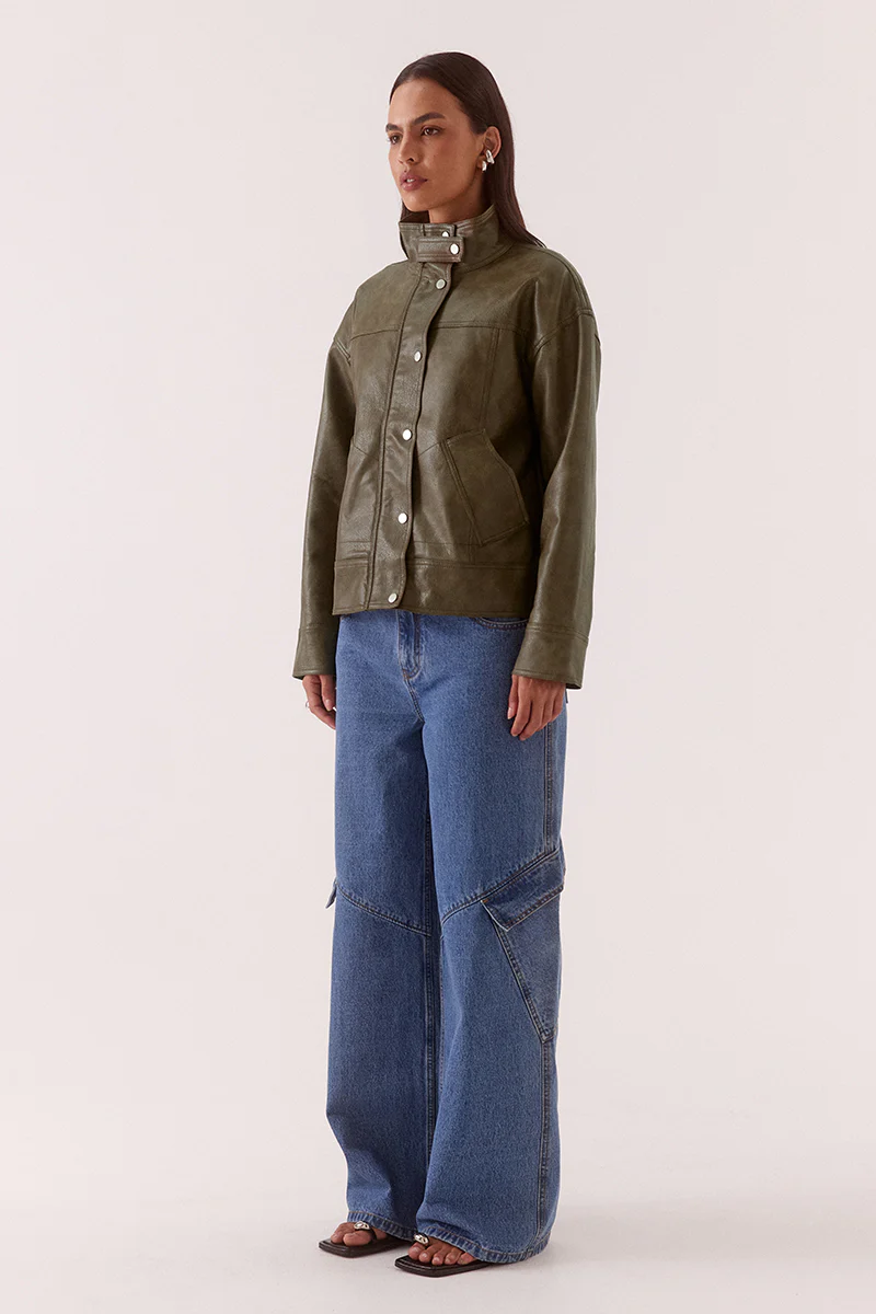 VERIN PU JACKET - KHAKI - Image 3