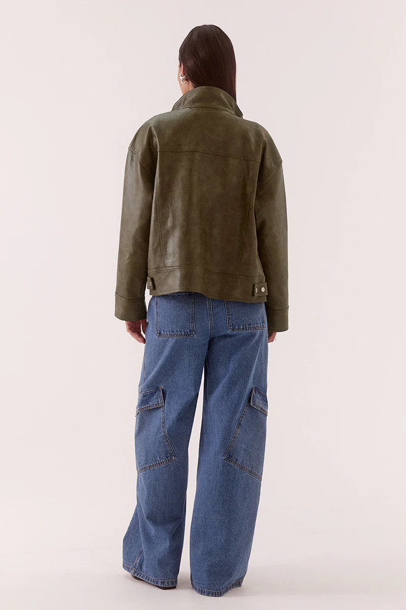 VERIN PU JACKET - KHAKI - Image 4