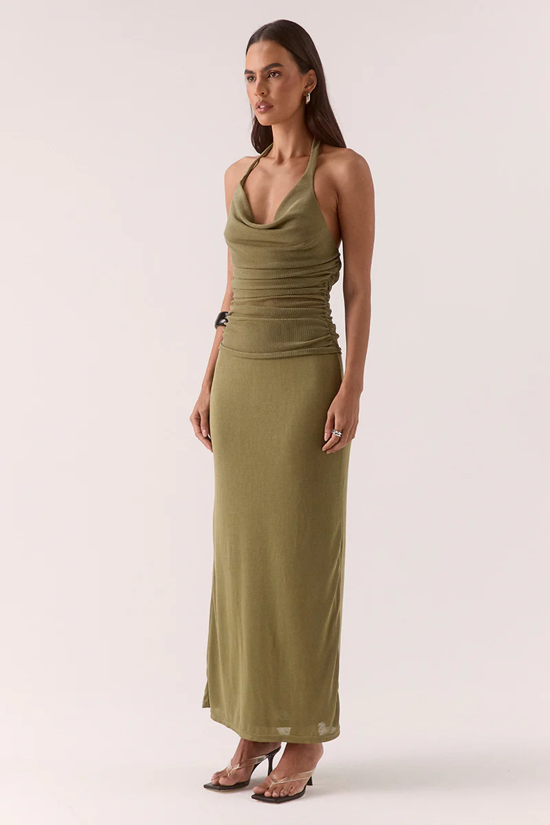 ZEYA DRESS - SOFT KHAKI - Image 3