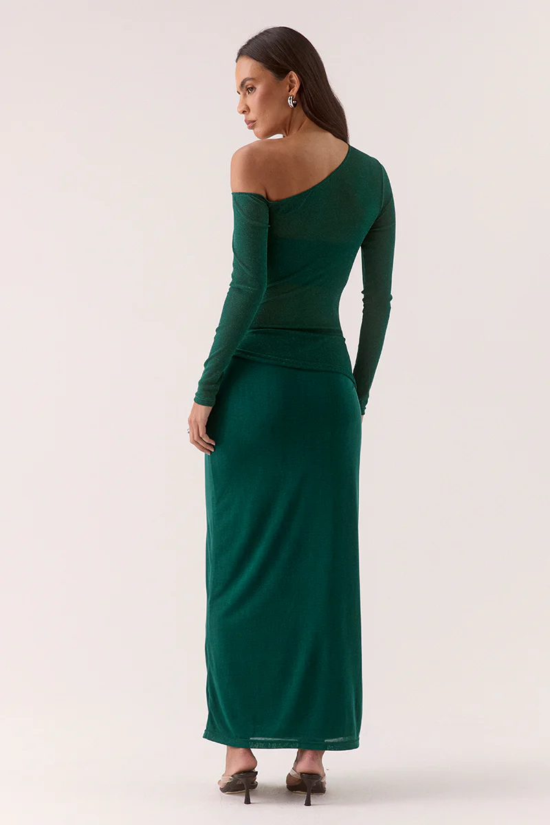 ZEYA LONG SLEEVE DRESS - EVERGREEN - Image 4
