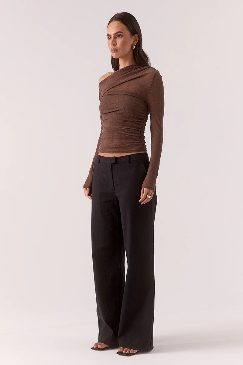 ZEYA LONG SLEEVE TOP - MOCHA - Image 3