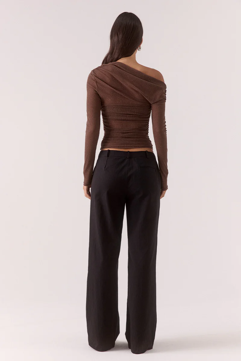 ZEYA LONG SLEEVE TOP - MOCHA - Image 4